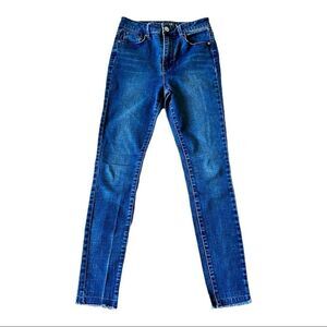Harper Medium Wash High Rise Raw Hem Skinny Jeans Size 27